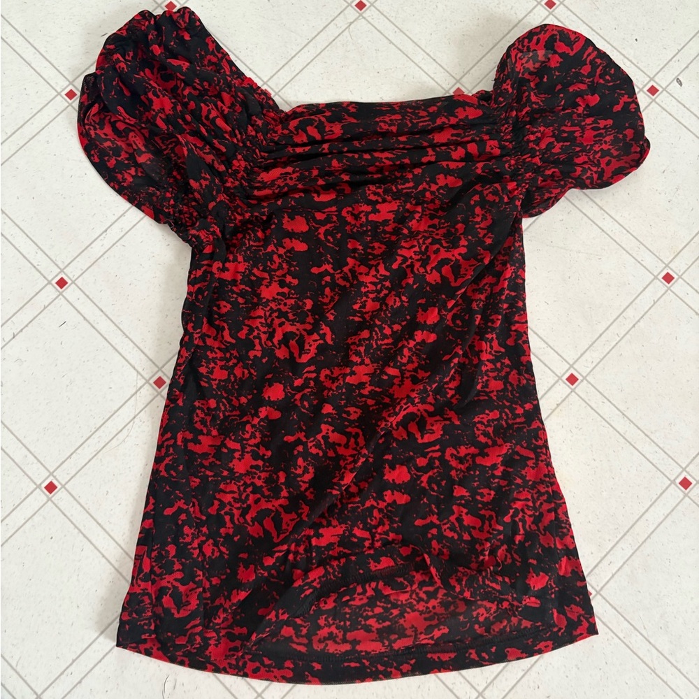 Off the shoulder mesh top